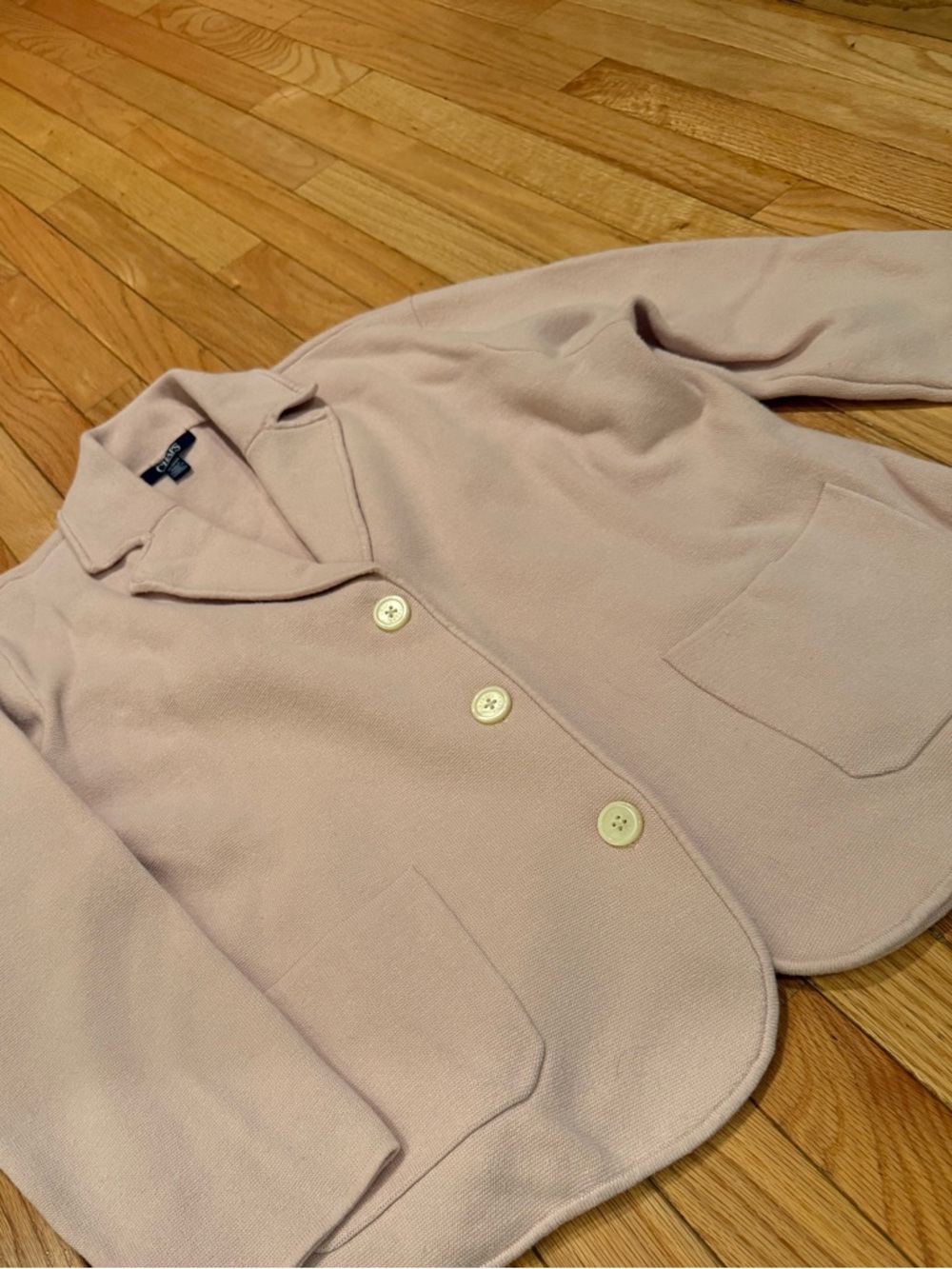 Chaps Light Pink Single-Breasted Cotton Tailored Blazer - Picture 4 of 9